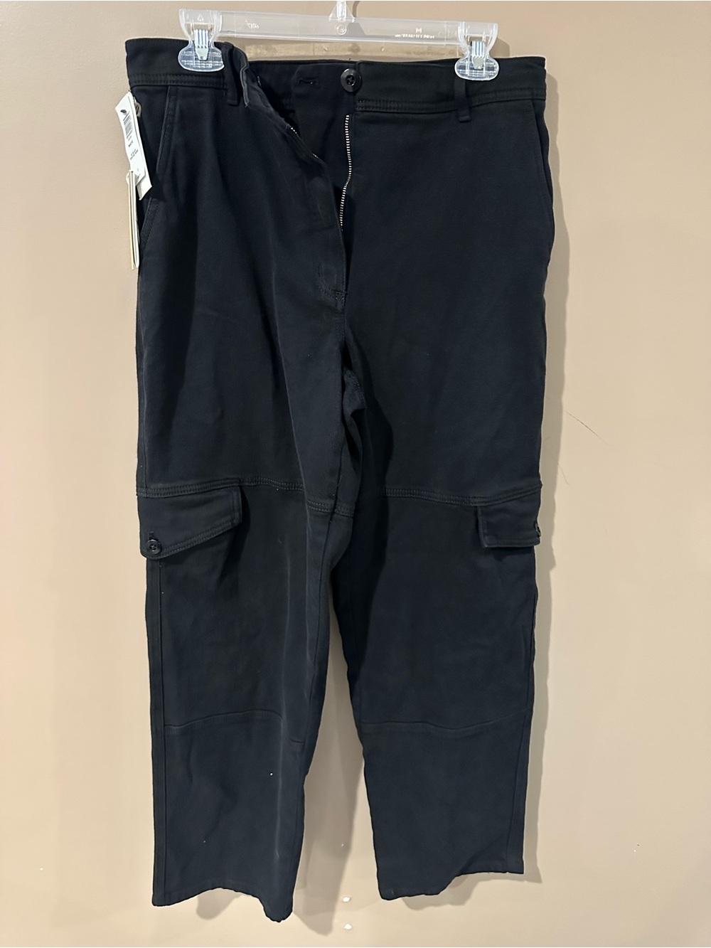Wilfred Black Cargo Pants with Flap Pockets